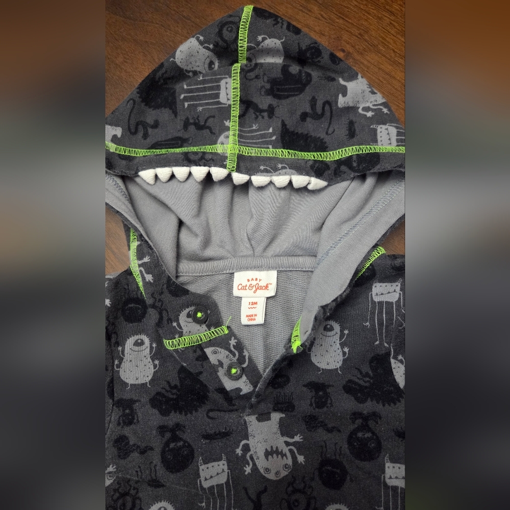 Gray and Green Monster Kids One Piece - Picture 3 of 4